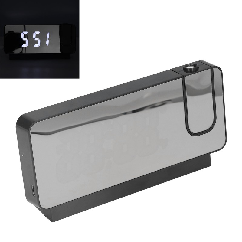 Digital Alarm Clock 180° Rotatable Projection 4 Level Brightness LED
