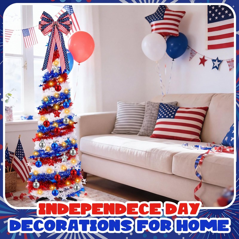 Vicenpal 16 Pcs Summer Christmas Tree Decorations 5ft Pop up