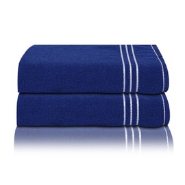 TIQH Organic Cotton 400 GSM Thick and Plush Hand, Gym & Workout Hand Towel - Navy (Set of 2)