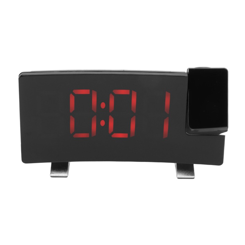 Radio Projection Alarm Clock LED Display Electronic Clock Curved Screen