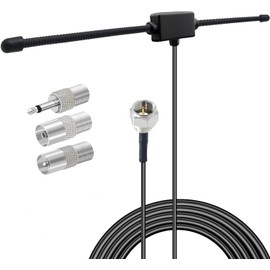 FM DAB Antenna for Stereo Receiver, FM DAB Radio Antenna with 4 Type Adapters for Home Stereo Receiver Bose Wave Radio Sony Yamaha, 75 Ohm FM Stereo Antenna