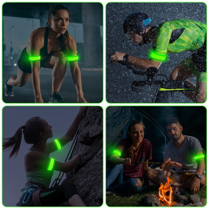 flintronic 2 Packs Light Up Armband LED Slap Safety Armband