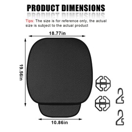 DUSCOKE 2PCS Breathable Car Seat Cover, Ice Silk & Anti-Slip Seat Protector with Storage Pocket, Ventilated Cooling Cushion Pad, Summer Auto Interior Accessories for SUV Truck (Black)