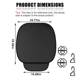 DUSCOKE 2PCS Breathable Car Seat Cover, Ice Silk & Anti-Slip Seat Protector with Storage Pocket, Ventilated Cooling Cushion Pad, Summer Auto Interior Accessories for SUV Truck (Black)