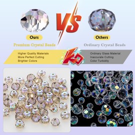 JADVY Premium Glass Crystal Beads for Bracelets Making Kit, 250 pcs Phantom Purple Crystal Beads for Jewelry Making Kit, 4/6/8 mm Crystal Beads & Bead Assortments, Gemstone Beads for Crafts…