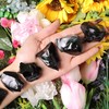 1Lb Black Obsidian Crystal Rocks Raw Stones for Tumbling, Black