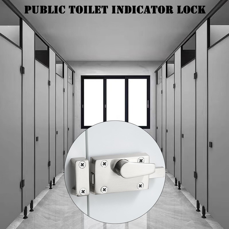 1Pack Latch Indicating Lock,Silver Latch Indicator Bolt,Privacy Partition Indicator Lock