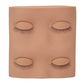 Eyelash Mannequin Head, Replacement Eyelid Mannequin Head, False Eyelash Extension Practice Mannequin Head with Removable Eyelids for Makeup Training (Skin Colour)