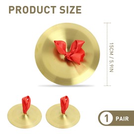 Crash Cymbals, Pack of 2 15 cm Brass Hand Cymbals, Percussion Instrument for Music Lovers, for Parties, Dances and Children's Lessons, Robust and Durable with Vivid Sound