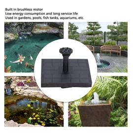 7V 1.4W Solar Fountain Pump for Bird Bath,Solar Fountain,Solar Bird Bath Fountain Pump, Solar Water Fountain,Solar Water Pump Monocrystalline Silicon Square Floating Outdoor Waterscape Fountai