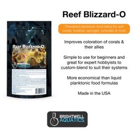 Brightwell Aquatics Reef Blizzard O - Powder Planktonic Blend to Feeding Soft Corals, Bivalves, Sponges, Tunicates, Crinoids, and Polychaete Worms