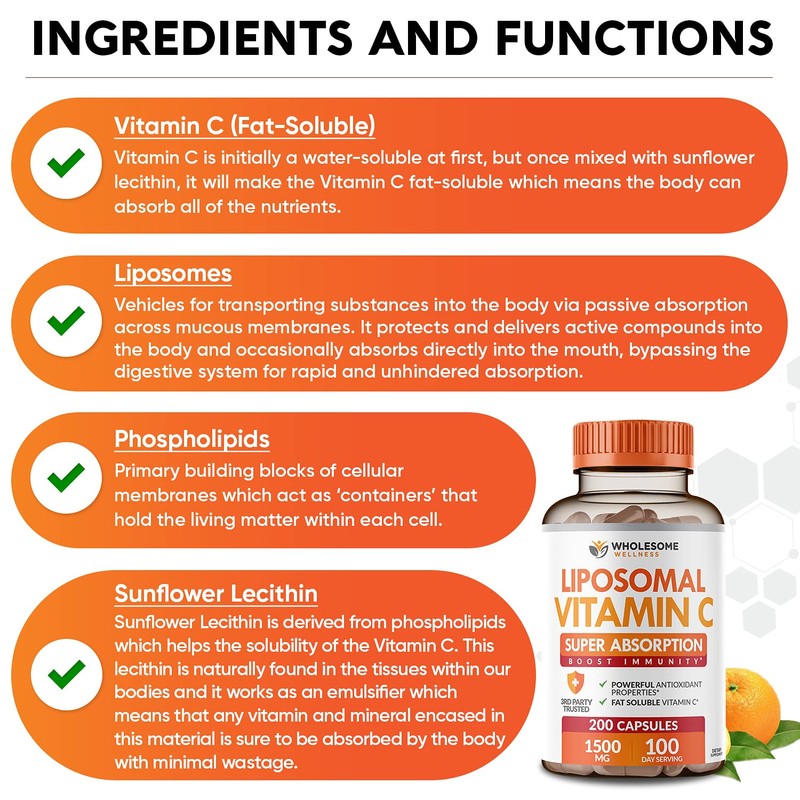 Wholesome Wellness Wholesome Wellness Liposomal Vitamin C Capsules (200 Pills