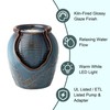 Glitzhome Indoor Outdoor Ceramic Jar Water Fountain with LED Light,