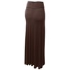 Lock and Love WB670 Womens Fold-Over Maxi Skirt S Brown