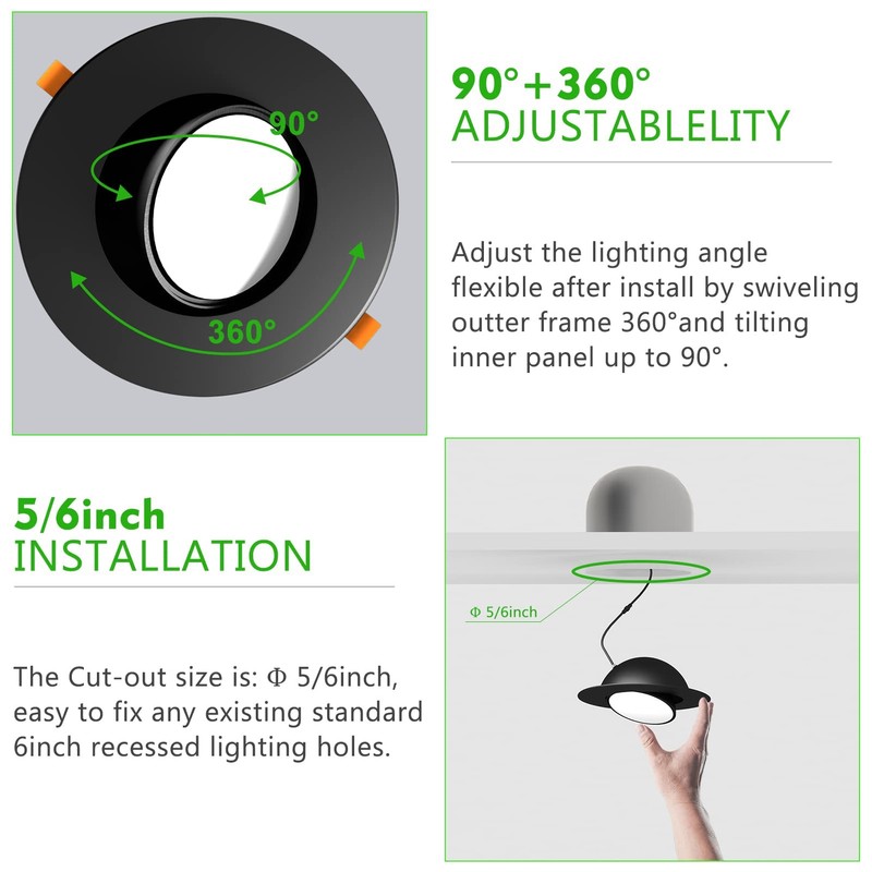 Lightdot 6 Inch LED Recessed with Night Light 1200LM 12W