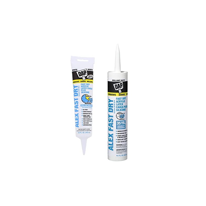 Alex Fast Dry Acrylic Latex Plus Silicone Caulk, 10.1 oz,