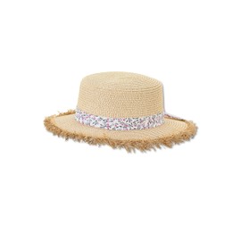 Sterntaler Unisex Children's Straw Hat Fringe Children's Hat, sand