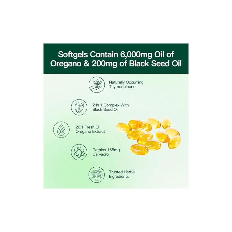 Cápsulas blandas de aceite de orégano, cápsulas de aceite de