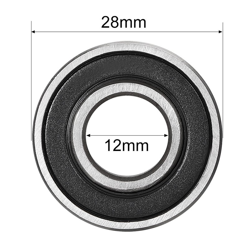 sourcing map 6001-2RS Double Sealed Ball Bearings 12 mm x