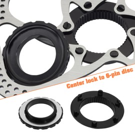 Be In Your Mind 1 Set Bike 6-Bolt to Centerlock Disc Brake Adapter Compatible with DT Swiss QR Thru-Axle Hubs Bicycle Hub Centerlock Black