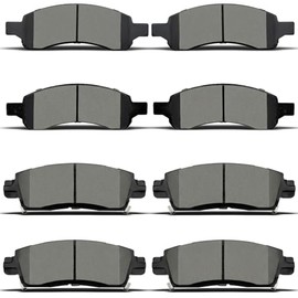 ALADICHE Juego de pastillas de freno de cerámica delanteras traseras compatibles con Buick Enclave 2008-2017, Chevy Traverse, 2009-2017 GMC Acadia, 2007-2016 Saturn Outlook 2007-2010