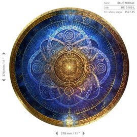 Wooden City Signos del Zodiaco Azul Rompecabezas de Madera 250 Piezas