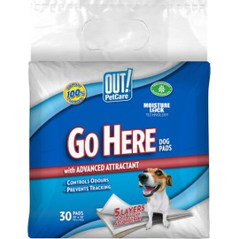 OUT! Go Here Absorbent Pet and Puppy Training Pads | 30 Pads