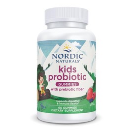 Nordic Naturals Gomitas probiotocas para nios - 1.5 Billion Cultivos Vivos en Mezcla Sinrgica de Fibra Prebitica Sabor Ponche de Bayas, 60 gomitas    