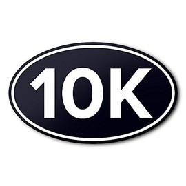 Meister 10K Anti-UV Vinyl Oval Car Bumper Sticker - Running & Races - Black