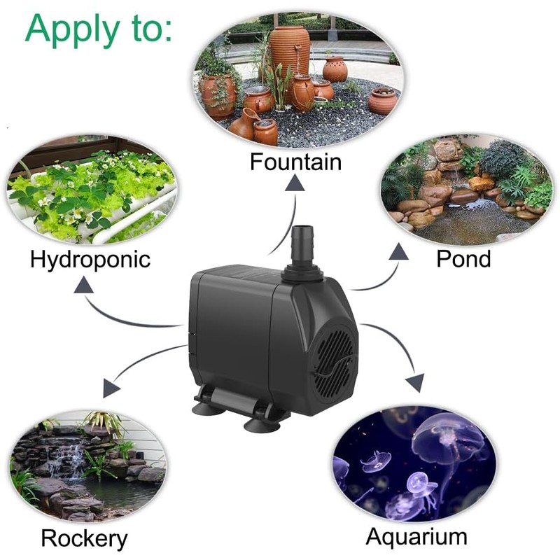 Submersible Water Pump, Ultra Quiet 660GPH (2500L/H 45W) Fountain Pump