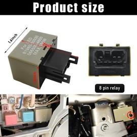 Gasedin 8 Pin Flasher Assy Relay, Non Adjustable Electronic Flasher Relay Fix for LED Turn Signal Light Bulbs, LED Flasher Relay Compatible with 4Runner, Sequoia, Car Accessories