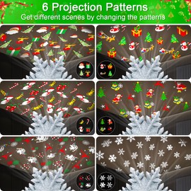 Christmas Tree Topper Projector Light with 6 Patterns, Snowflake Christmas Tree Topper with Built-in LED Projector Lights, Dynamic Projection for Christmas Tree Decorations, Holiday Decoration
