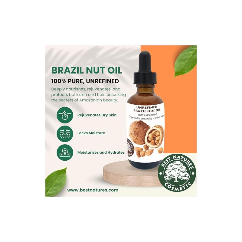 Best Nature's Cosmetics Aceite Virgen Orgánico de Nuez de Brasil