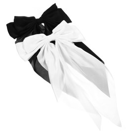 Healeved Big Hair Bows for Girls Women Hair Accessories Set for Women Girls Silky Satin Ponytail Clip