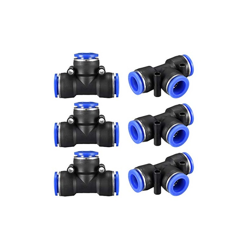 sourcing map Plastic Tee Push to Connect Tube Fittings 12mm