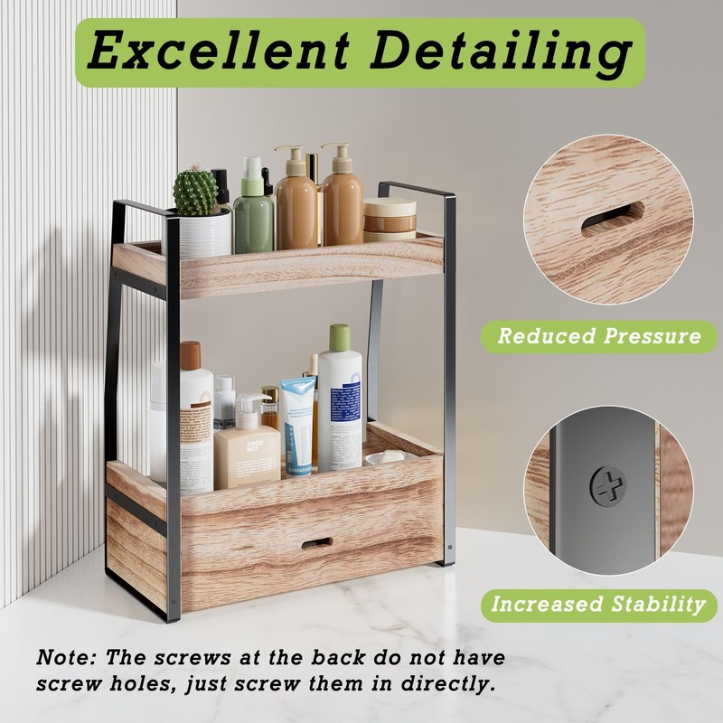 Boulphia 2-Tier Bathroom Organizer Countertop, Bathroom Sink Organizer Countertop, Vanity,
