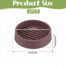 2x2" Furniture Caster Cups Round Rubber Furniture Pads, Non Slip Gripper Furniture Feet Anti Skid Furniture Coasters Bed Stopper Floor Legs Protectors Table Chair Stoppers(Brown)