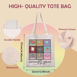 XYANFA Occupational Therapy Tote Bag - Ca - Adult Women (Occupational Therapists) - 9.06" x 7.09" - Cotton/Linen - Water Resistant - Foldable - Lightweight - Unisex - Healthcare/Professional