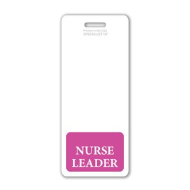 Oversized Nurse Leader Badge Buddy - Vertical Extra Large Badge Buddies for Nurse Leaders - 2 1/8 X 5 1/2 Role Identification Badge Backer Card - USA Printed by Specialist ID (Hot Pink)
