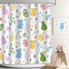 APROPHIC Easter Shower Curtain, Funny Rabbit Shower Curtain Set, Coloured