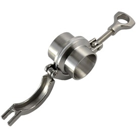 OD 1.5" 38mm Stainless Steel Tri Clamp/Tri Clover Clamp+2 pcs SUS304 Sanitary Pipe Weld Ferrule + PTFE Gasket Set (1.5")