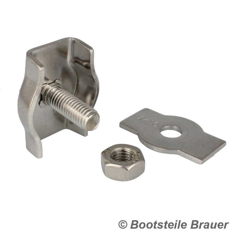 BOOTSTEILE BRAUER Simplex Wire Rope Clamp M4 Diameter 2 mm