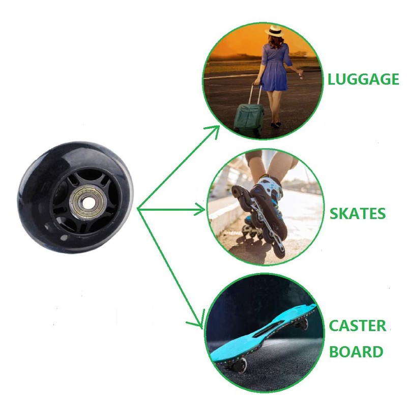 ORO 1 Pair Luggage Wheels Replacement 70mm Case Wheels with