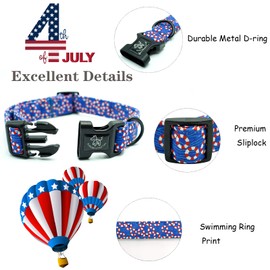 Elegant little tail Dog Collar, Holiday Pet Collar Boy Dog Collar Durable Dog Collars Swim Ring Print Soft Pet Gift Adjustable Dog Collar for Small Medium Large Dogs