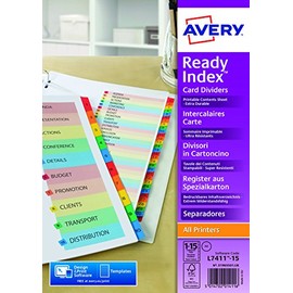 Avery 1 to 15 Ready Index Dividers - Assorted Colour