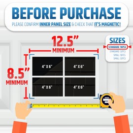 Strong & Glossy Magnetic Garage Door Windows - Fits 1 Car Garage - Looks Like Real Window Panels/Faux Panes - Decorative Hardware Kit - Easy to Align & Will Never Fall (Upgraded Magnets) | 16pcs 4"X6