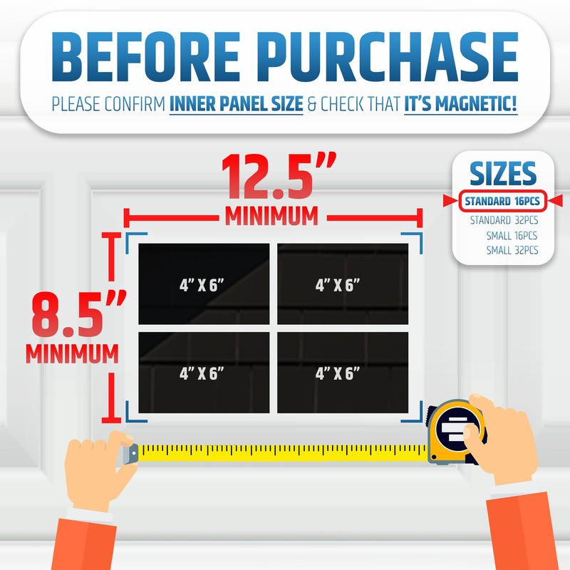 Strong & Glossy Magnetic Garage Door Windows - Fits 1