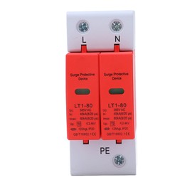 PV Surge Protection AC 385V 40-80KA 2P DIN Rail Lightning Protection Voltage Protection Arrester Protection T2 Surge Arrester for Photovoltaic Solar and Power Supply