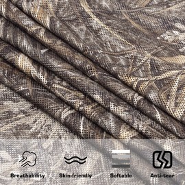 FLYEGO Camo Netting Camouflage Netting See Through Camo Mesh Camo Blind Material for Duck Hunting, Tree Stand Blind, Sunshade, Decoration, Shooting (32.8ftx5ft/10mx1.5m, Dry Grass 02)