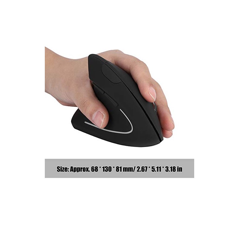 Ratón Vertical para Zurdos, Mouse Inalámbrico Ergonómico, Ratón Óptico 2.4GHz